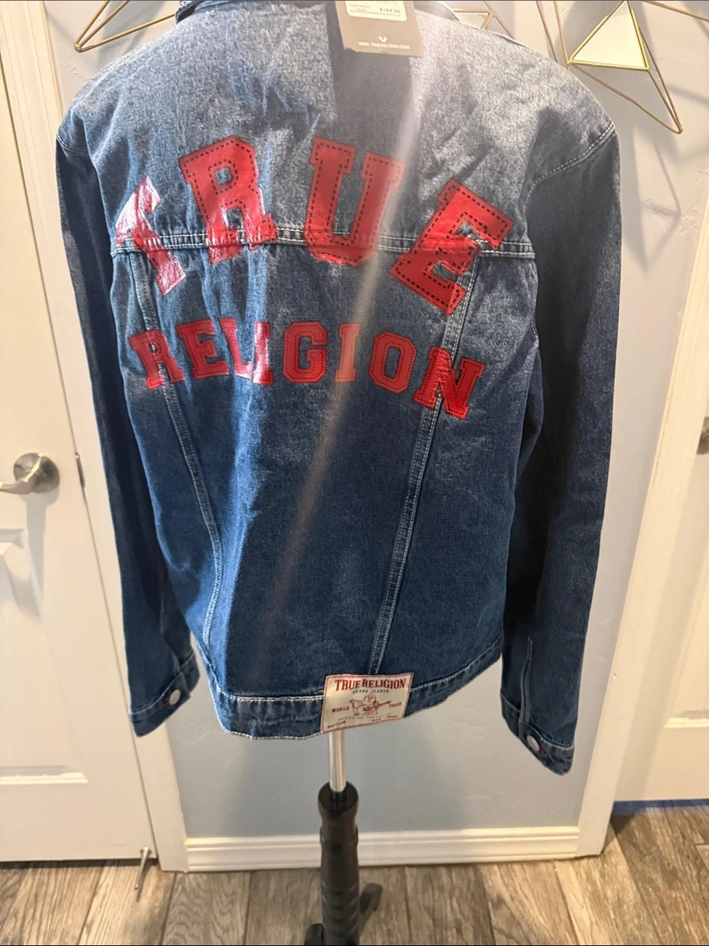 True Religion Blue Denim Jacket with Red Contrast Stitching